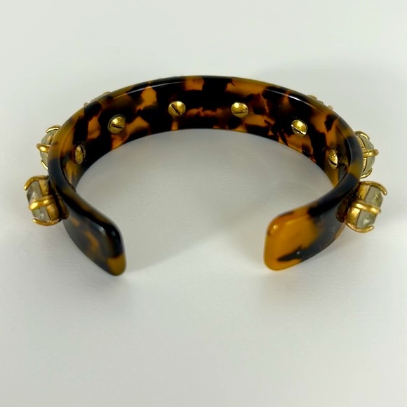 J. Crew tortoise mercury glass rhinestone bangle - Picture 3 of 5